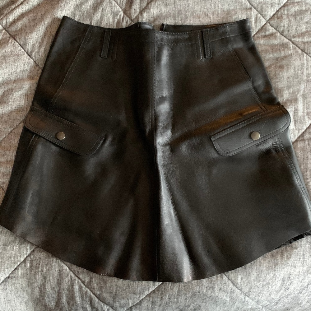 Coach Leather Mini Skirt